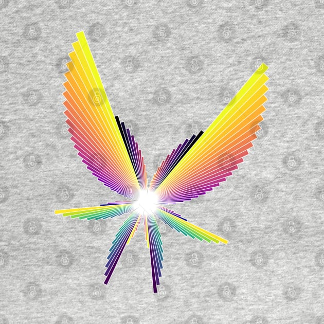 Dusk Angel Seraphim | Flying Six Wing Bar Chart White by aRtVerse